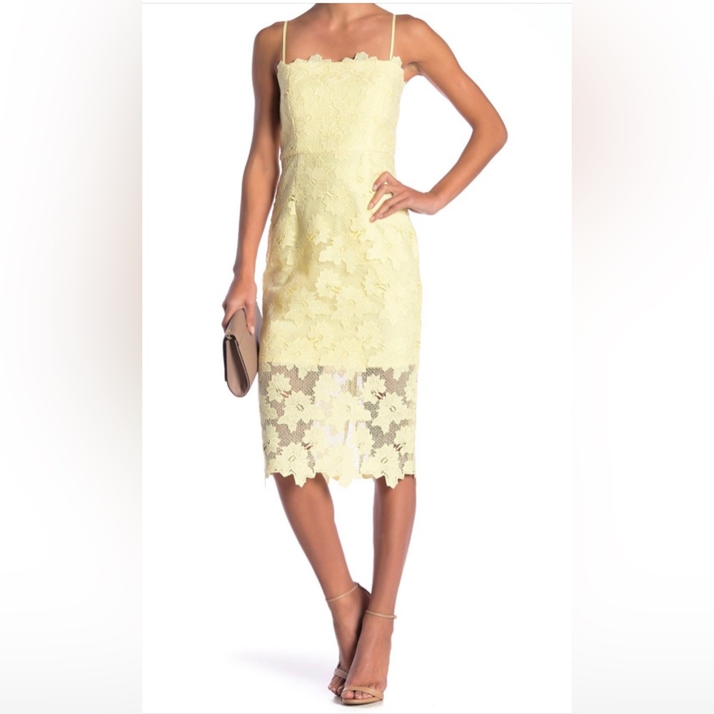 Bardot Yellow Lace Dress